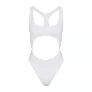 Skims Swims Women Size 4X Cut Out Monokini One Piece Swimsuit White SW-MKN-0012